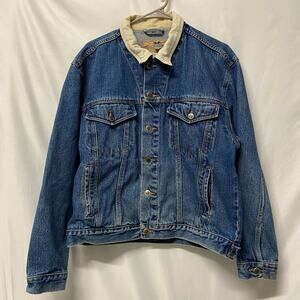 Saugatuck Jacket Blue Jean Denim M Vintage Corduroy Collar Trucker
